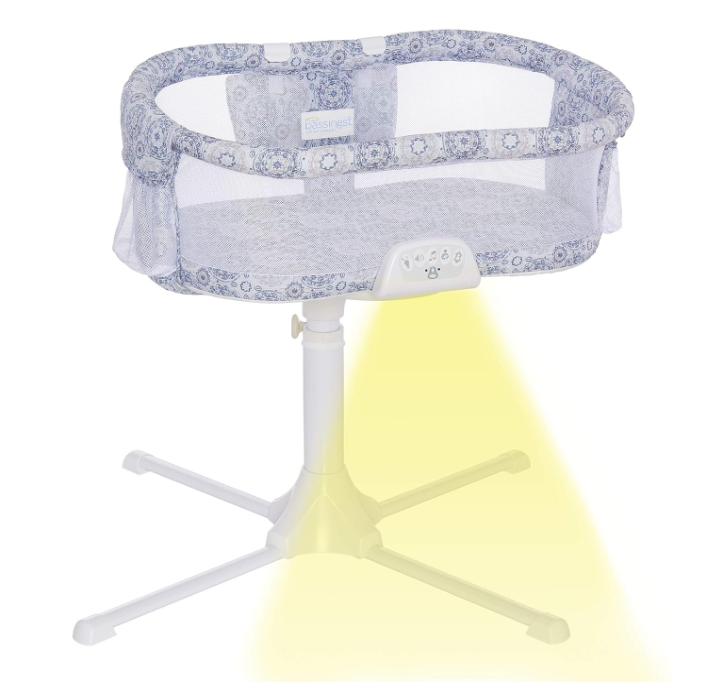 Shop Halo BassiNest Swivel Sleeper Luxe Series, Blue Medallion at GoodBuy Gear