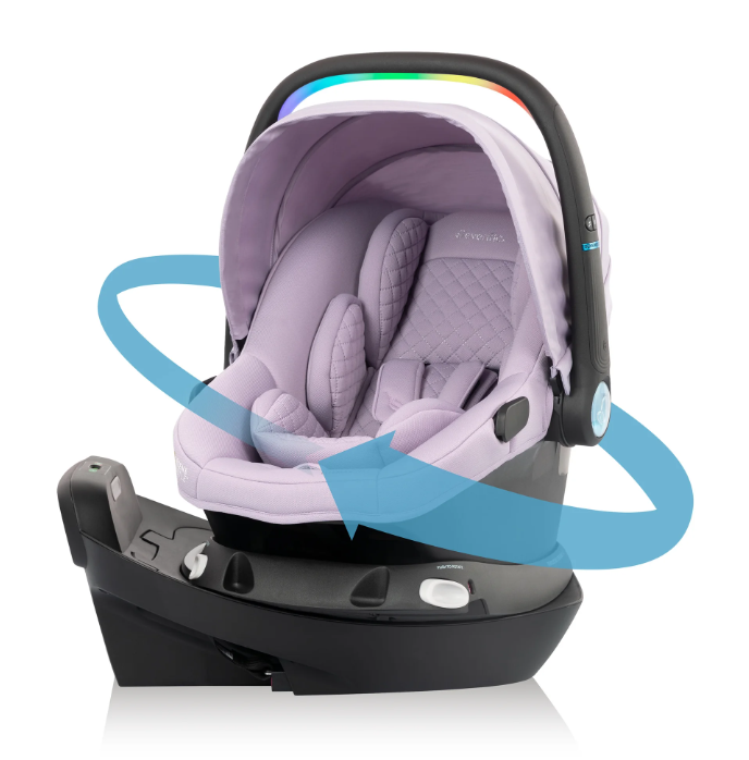 Evenflo Revolve180 LiteMax NXT Rotational Infant Car Seat with SensorySoothe, Agate, 2025