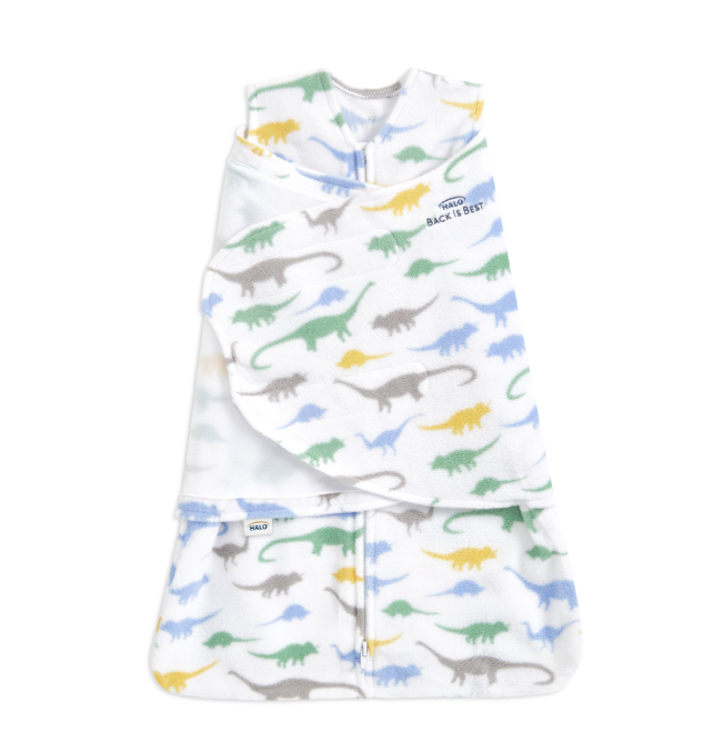 Halo Micro-Fleece Swaddle, Newborn, Dinos