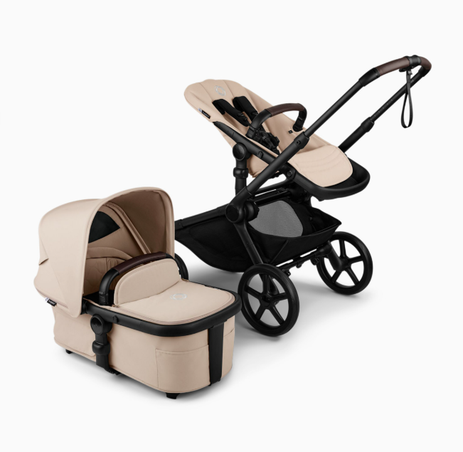 Bugaboo Kangaroo Complete Stroller + Bassinet Bundle, 2025, Black Frame, Desert Taupe, Desert Taupe