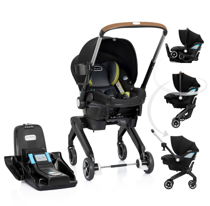 Evenflo Gold Shyft Dual Ride Infant Car Seat Stroller Combo, 2024, Durham, with Carryall Storage and Extended Canopy