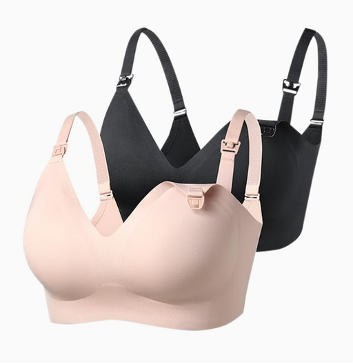 Shop Momcozy Ultra Soft & Omni Maternity Nursing Bra (2 Pack), XXLarge, Beige/Black at GoodBuy Gear