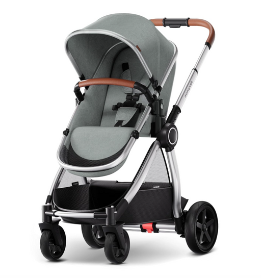 Shop Mompush Ultimate 2 Baby Stroller with Bassinet, 2024, Grey with Silver Frame at GoodBuy Gear