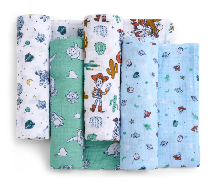Aden + Anais Cotton Muslin Swaddles Pack of 4, Toy Story