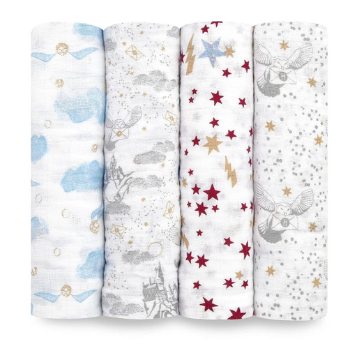 Shop Aden + Anais Cotton Muslin Swaddles Pack of 4, Harry Potter Iconic at GoodBuy Gear