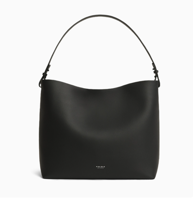 Mina Baie Harlow Vegan Full, 13”H x 14.5”W x 7”D, Black/Black