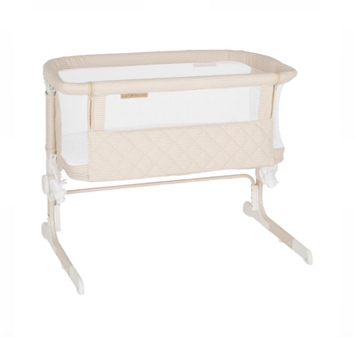 Shop Baby Delight Beside Me Dreamer Bassinet & Bedside Sleeper, Tan Linen Stripe at GoodBuy Gear