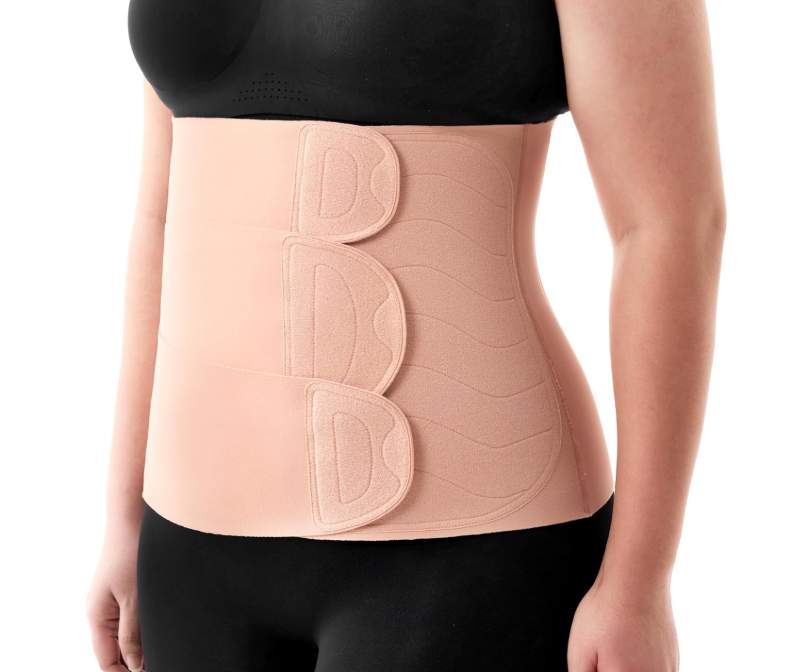 Momcozy Ergowrap Postpartum Belly Wrap, Oyster Pink, Standard Large