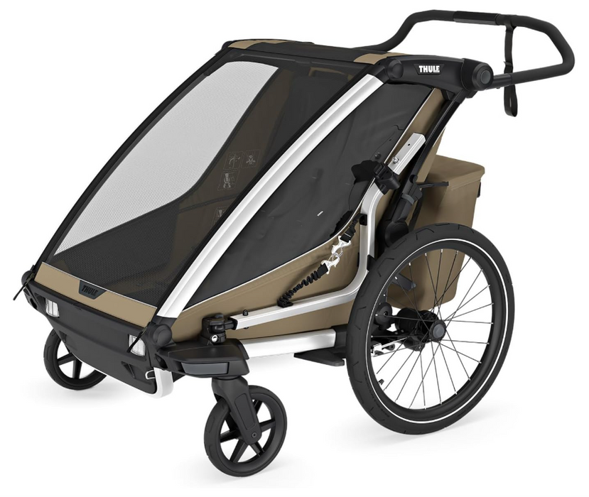 Thule Chariot Cross Bike Trailer Stroller 2 Seat, 2024, Faded Khaki