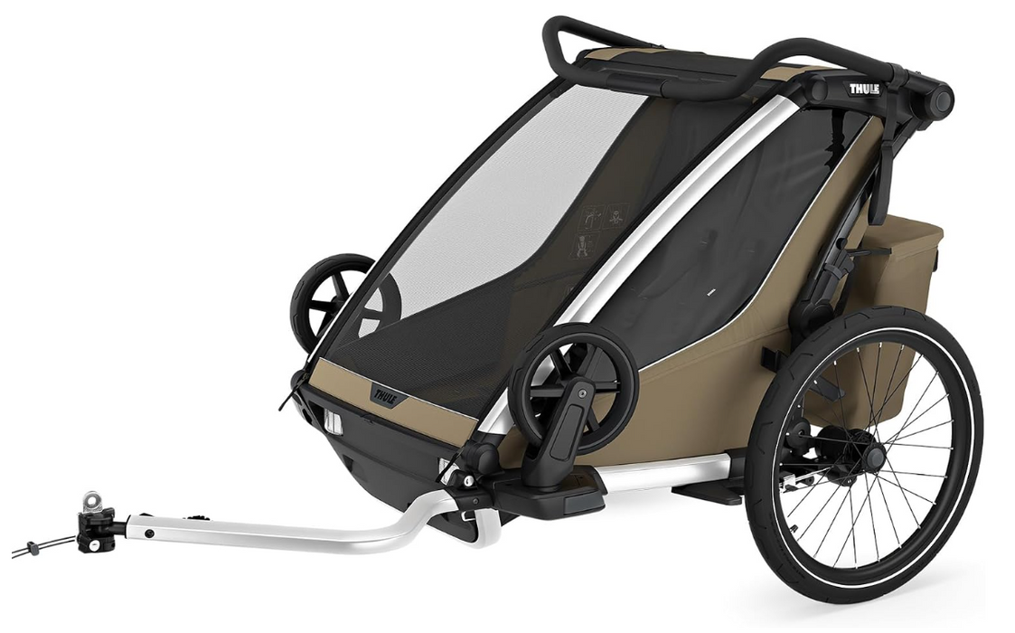 Thule Chariot Cross Bike Trailer Stroller 2 Seat, 2024, Faded Khaki