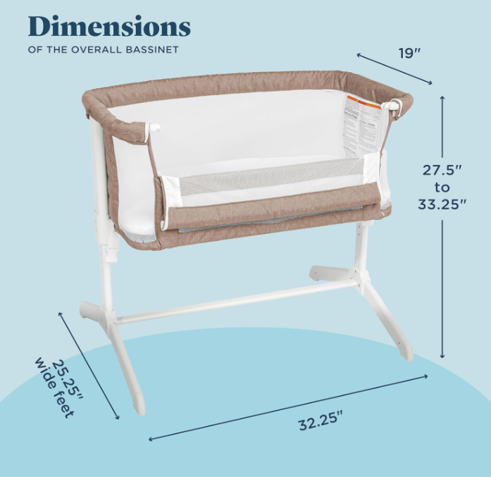 Baby Delight Beside Me Serenity Bassinet and Bedside Sleeper, Mocha Tweed
