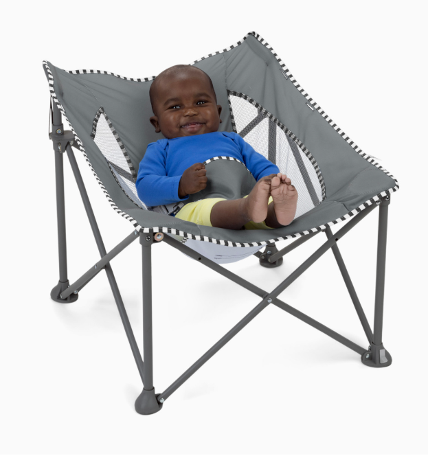 Shop Bright Starts Pop 'N Chill Travel Seat, Grey at GoodBuy Gear