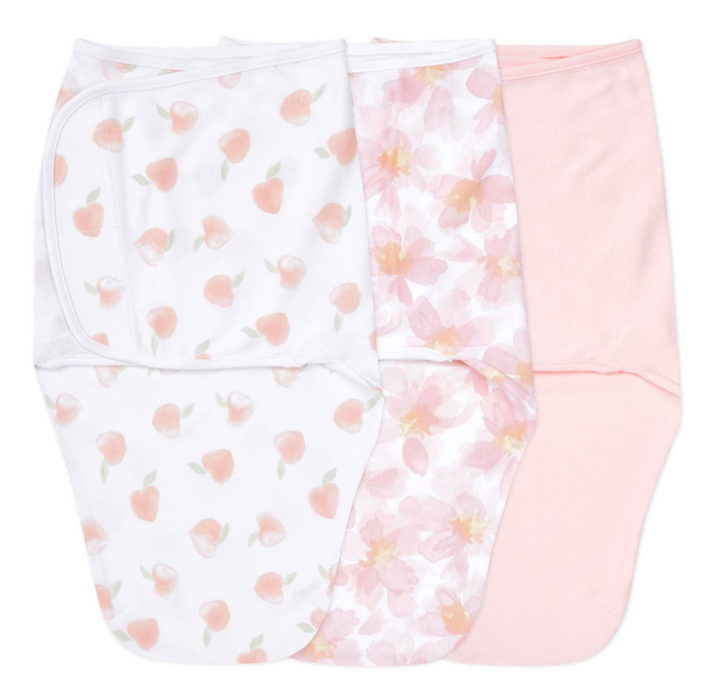 Aden + Anais Essentials Easy Wrap Swaddle (3 Pack), Garden Floral, Small (0-3 Months)