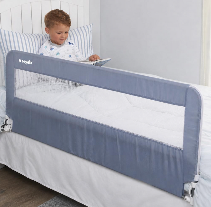 Regalo Hide-Away Bed Rail, Extra Long, Gray, 54 Inch