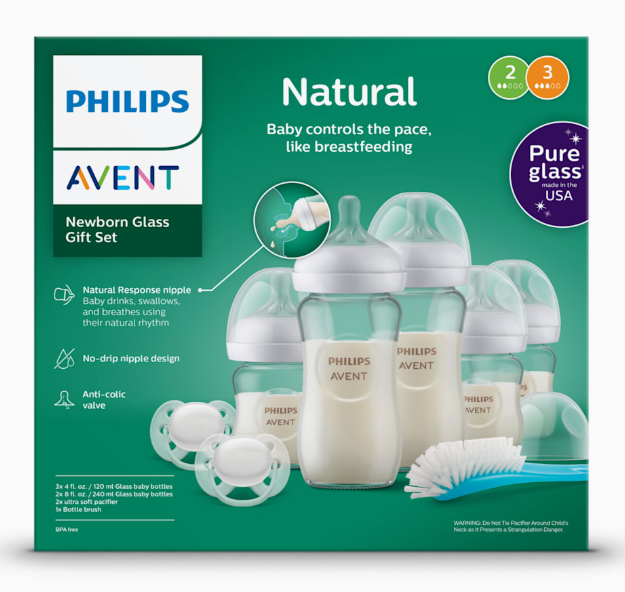 Philips Avent Natural Newborn Glass Gift Set, 8 Count