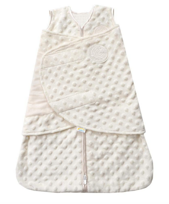 Halo Sleepsack Swaddle Plushy Dot Velboa, Cream, Newborn