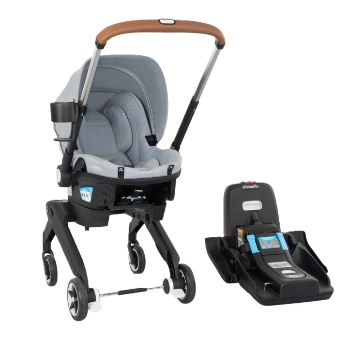 Shop Evenflo Shyft Dual Ride Infant Car Seat Stroller Combo, Quartz, 2026, with Carryall Storage and Green & Gentle Fabric at GoodBuy Gear