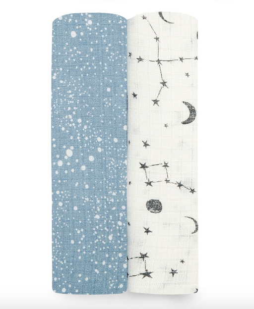 Shop Aden + Anais Silky Soft Swaddles (2 Pack), Cosmic Galaxy Blue at GoodBuy Gear
