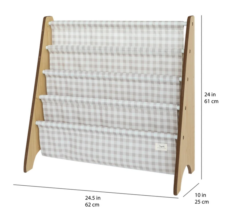 Shop 3 Sprouts Book Rack, Gingham Beige at GoodBuy Gear
