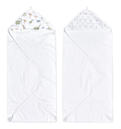 Shop Aden + Anais Essentials Cotton Muslin Hooded Towel, 2 Pack, Dino Jungle at GoodBuy Gear