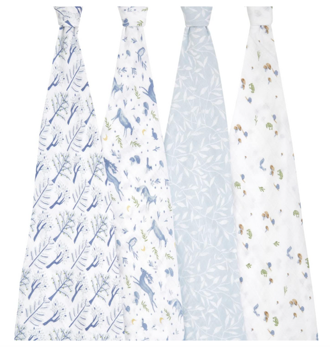 Aden + Anais Cotton Muslin Swaddles Pack of 4, Outdoors