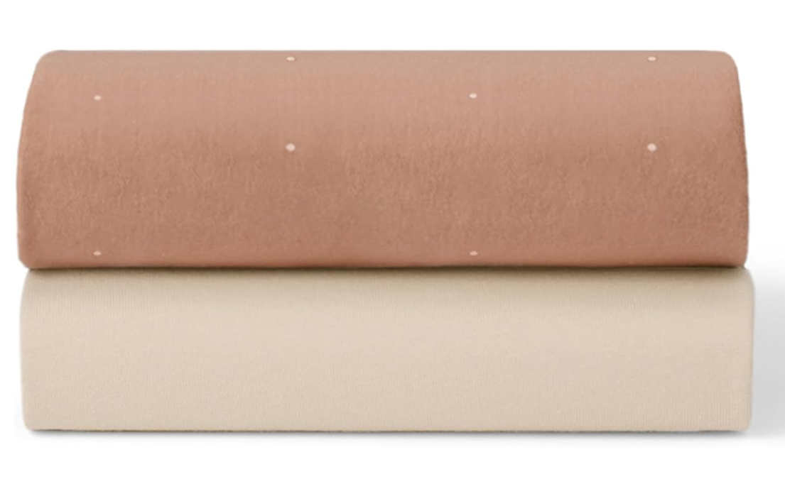 Shop Snuz 2 Pack Fitted Sheets, Blush Dot at GoodBuy Gear