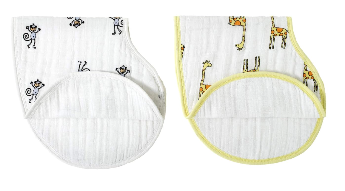 Aden + Anais Boutique Silky Soft Burpy Bibs 2 Pack, Jungle Jam
