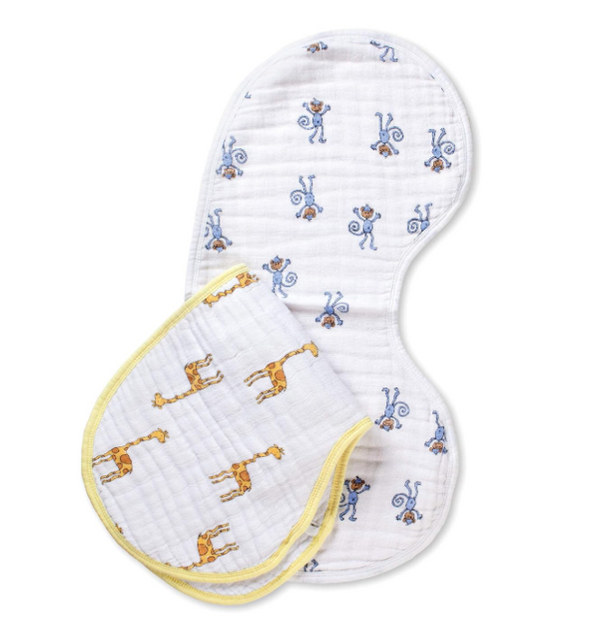 Aden + Anais Boutique Silky Soft Burpy Bibs 2 Pack, Jungle Jam