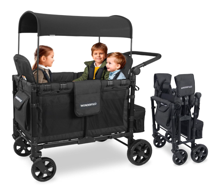 Wonderfold W4 Elite Stroller Wagon, unknown, Volcanic Black