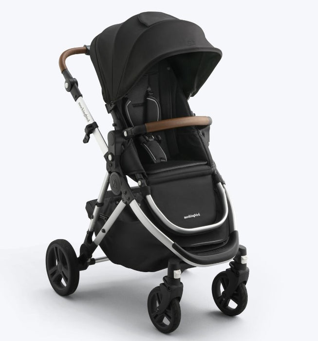 Mockingbird Single 3.0 Stroller, 2025, Silver with Penny Leather, Solid Black