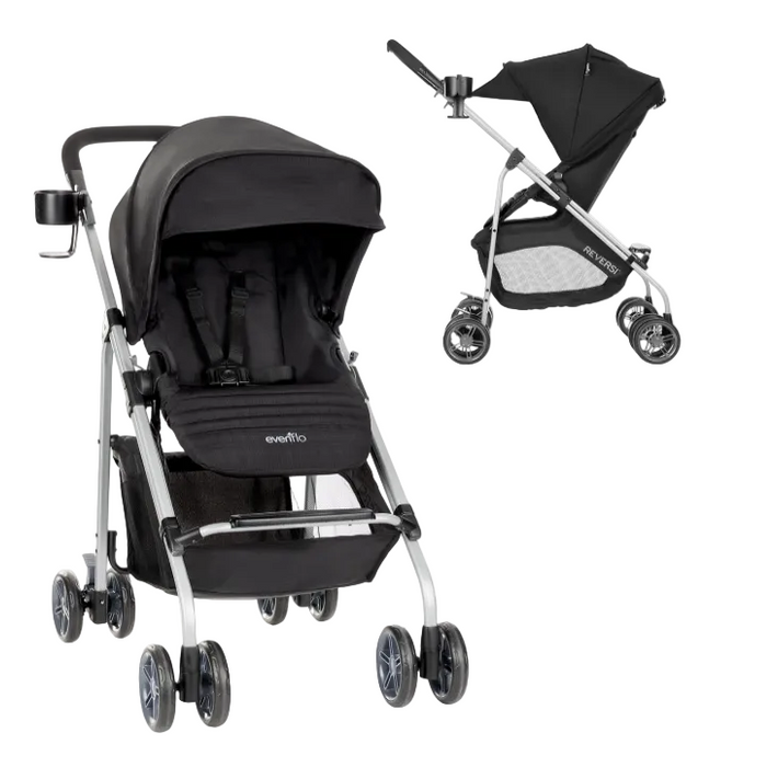 Evenflo Reversi Lightweight Reversible Stroller, 2024, Altair Black