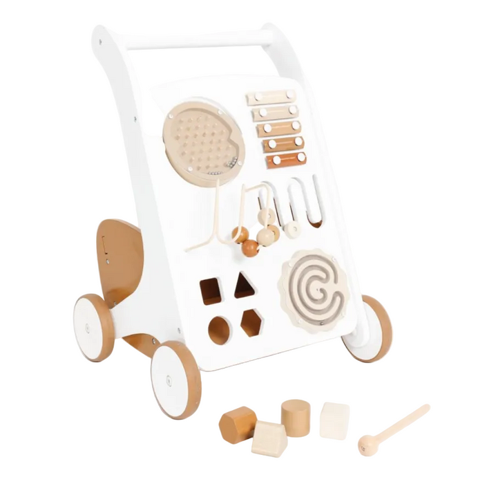 Gathre Wooden Activity Walker with Blocks, ivory