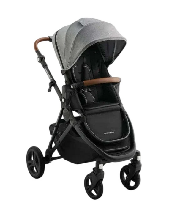 Mockingbird Single 3.0 Stroller, 2025, Heather Grey, Charcoal with Penny Leather