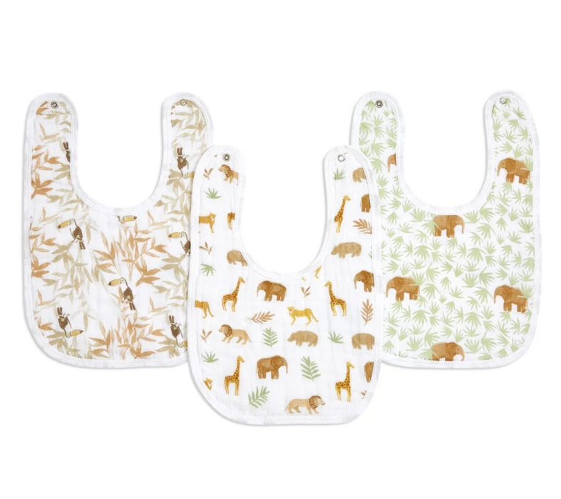 Aden + Anais Muslin Snap Bibs (3 Pack), Tanzania