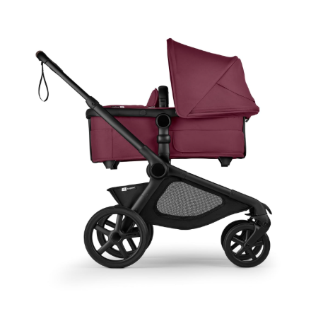 Bugaboo Kangaroo Complete Stroller + Bassinet Bundle, 2024, Black Frame, Dark Cherry, Dark Cherry