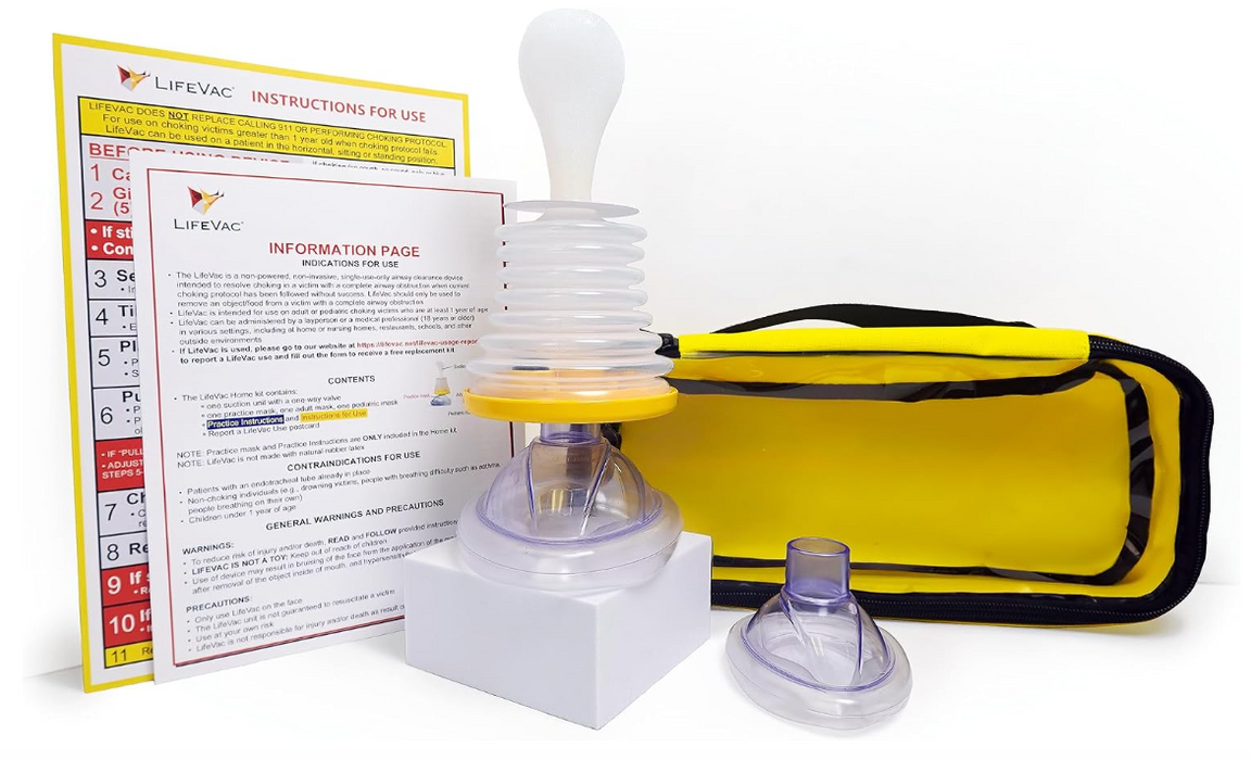 LifeVac Choking Rescue Device Travel Kit, Yellow Travel Bag