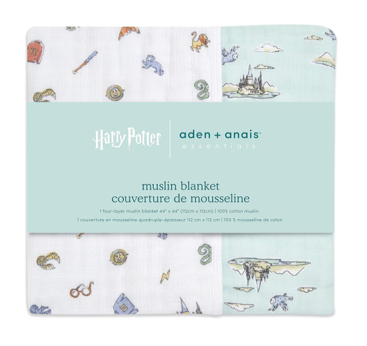 Aden + Anais Essentials Classic Muslin Blanket, Hogwarts Essentials