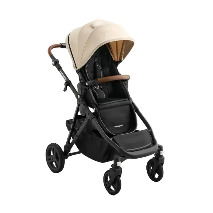 Mockingbird Single to Double 3.0 Stroller, 2025, Charcoal with Penny Leather, Oat