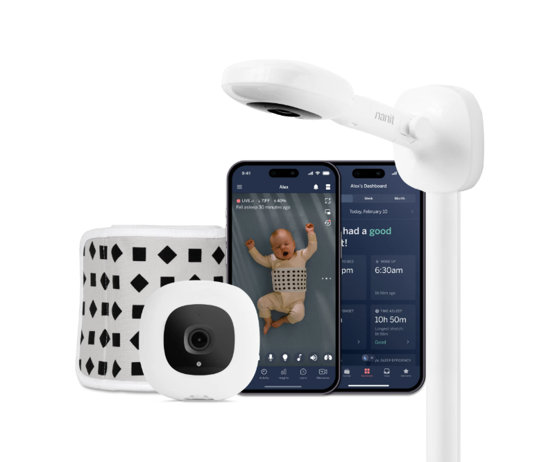 Nanit Pro HD Baby Monitor with Wall Mount, White
