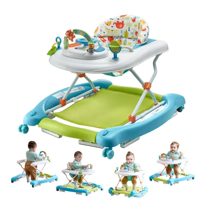 Vevor 4-in-1 Baby Walker, White + Blue