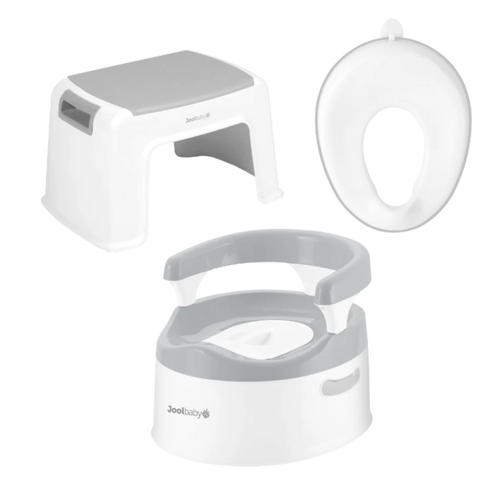 Jool On My Own 3-Piece Potty Training Kit, White/Grey
