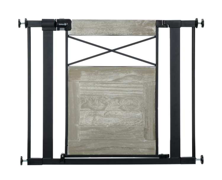 Safety 1st Easy Install Modern Farmhouse Gate, Gray