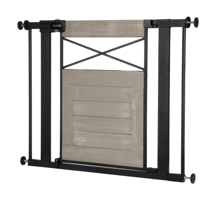 Safety 1st Easy Install Modern Farmhouse Gate, Gray