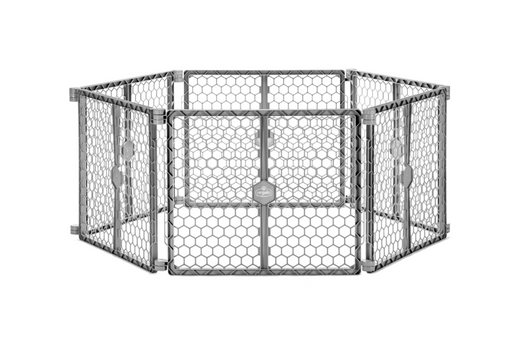 Shop Regalo 2-in-1 Plastic Play Yard and Safety Gate, Gray at GoodBuy Gear