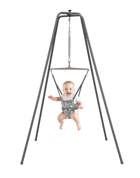 Jolly Jumper Baby Jumper Elite With Super Stand, Gray Safari