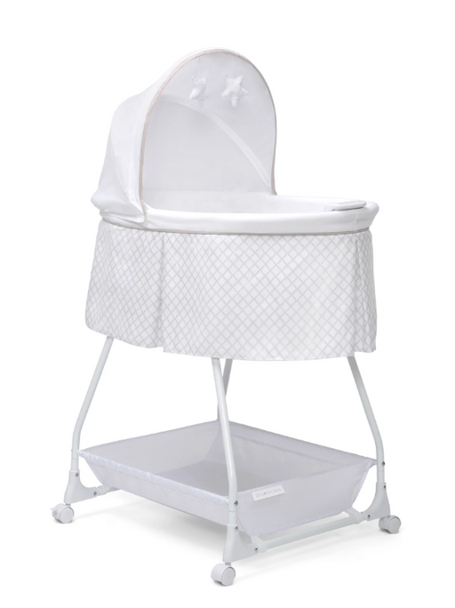 Shop Delta Children Deluxe Soothing Dreams Bassinet, Grey Lattice at GoodBuy Gear
