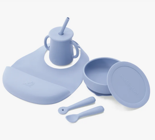 Shop Mockingbird Early Eaters Dishware Set, Sky Blue at GoodBuy Gear