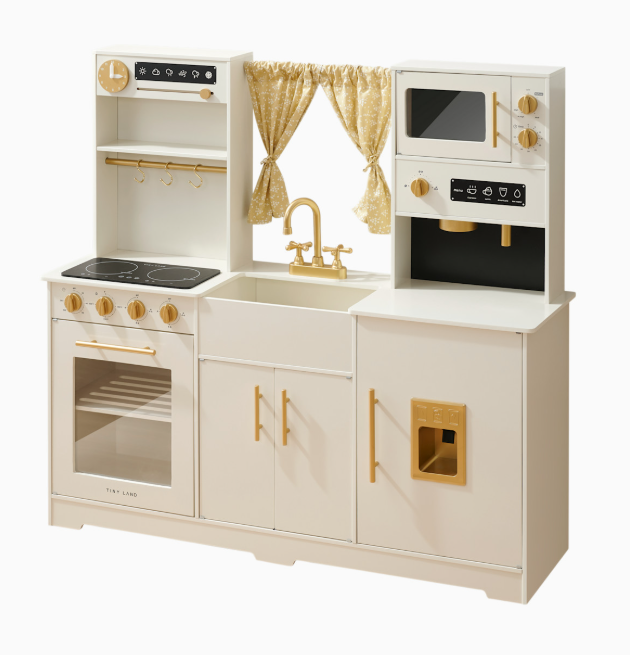 Tiny Land Iconic Wooden Play Kitchen, Cream