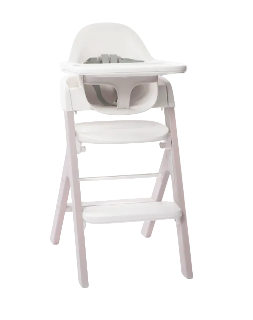 Mockingbird High Chair, Cloud Washed Beech, White