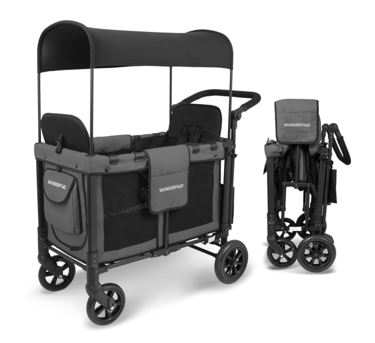 Wonderfold W2 Original Multifunctional Double Stroller Wagon, 2023, Grey